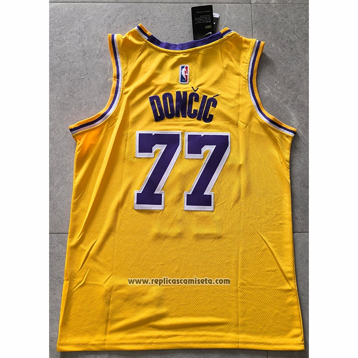 Camiseta Los Angeles Lakers Luka Doncic NO 77 Icon 2024-25 Amarillo
